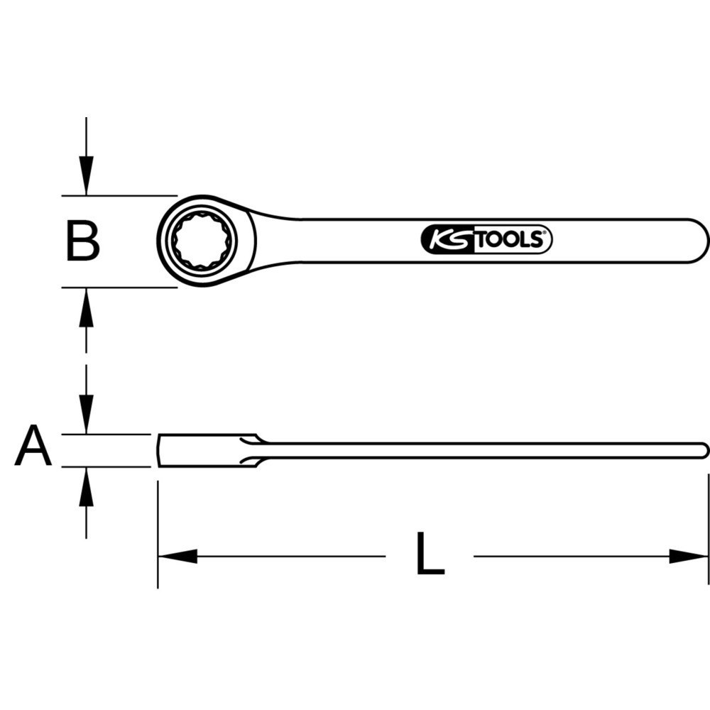 KS TOOLS EDELSTAHL Einringschlüssel, 60mm