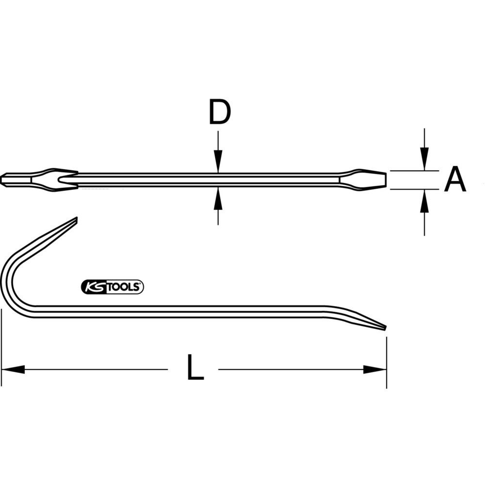 KS TOOLS EDELSTAHL Nageleisen, 600mm