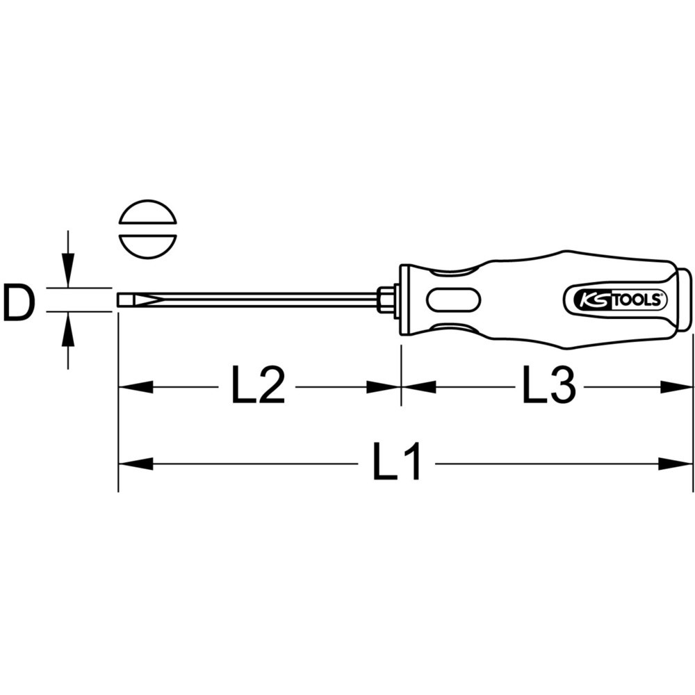 Produktabbildung: KS TOOLS EDELSTAHL Schraubendreher Schlitz, 4mm