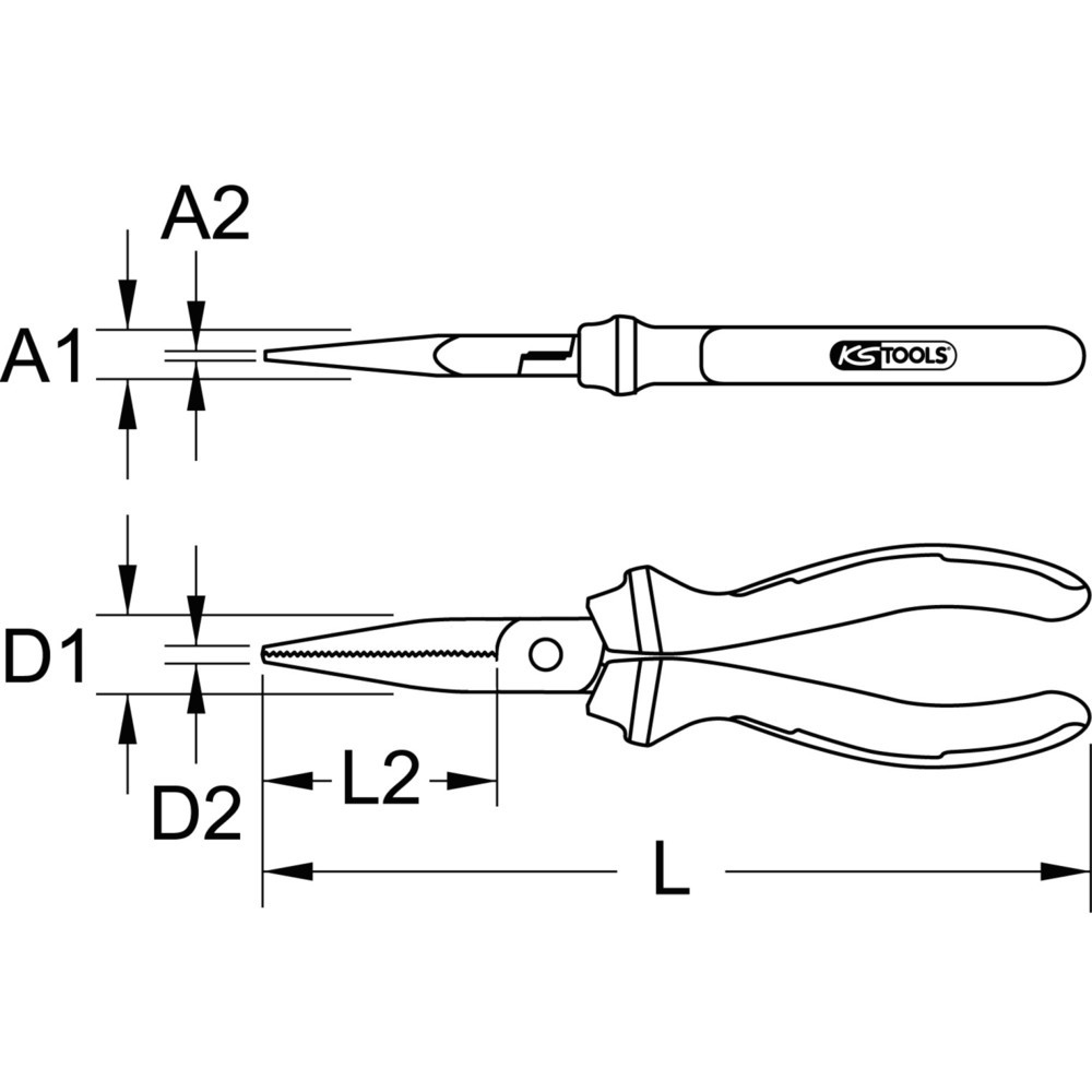 KS TOOLS ERGOTORQUE Flachzange, 200mm