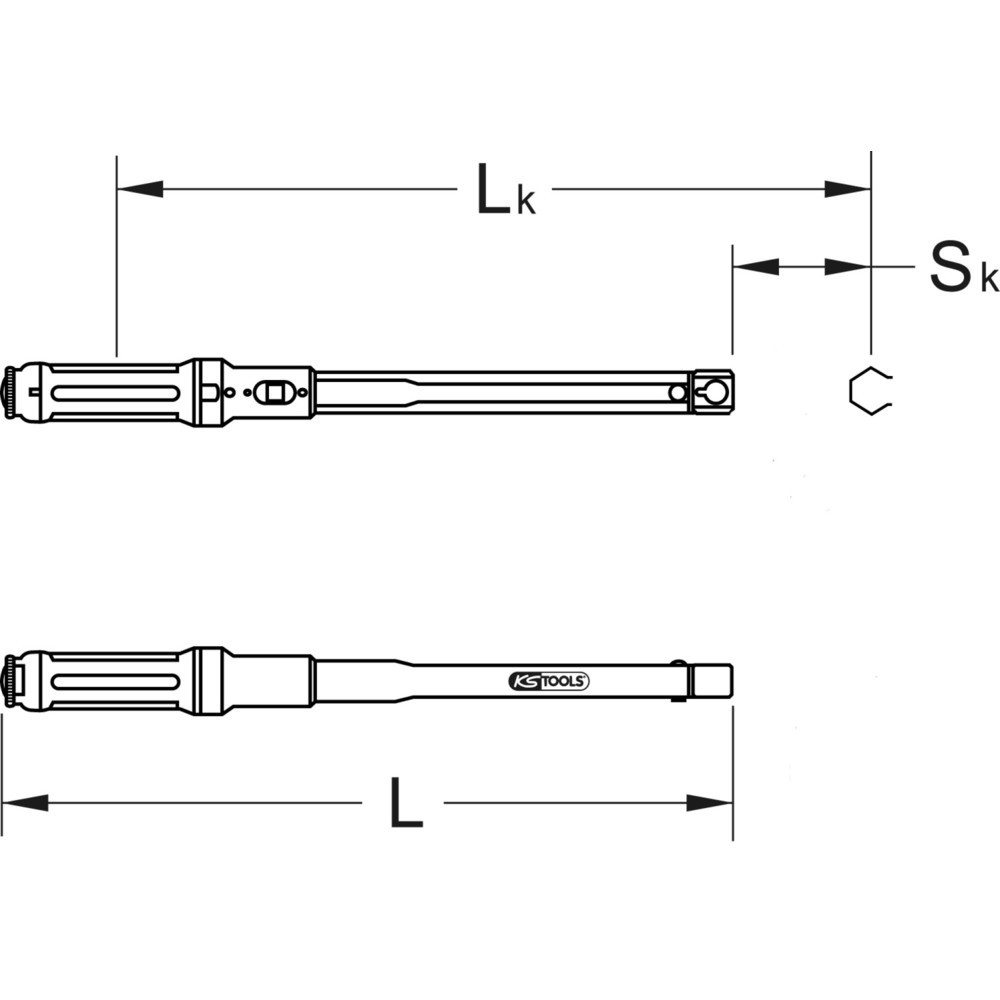 KS TOOLS 9x12mm ERGOTORQUE®precision Einsteck-Drehmomentschlüssel, 5-25Nm