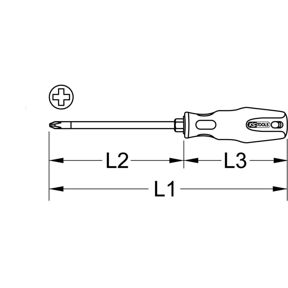 Produktabbildung: KS TOOLS ERGOTORQUEplus Schraubendreher, PH0, 155mm