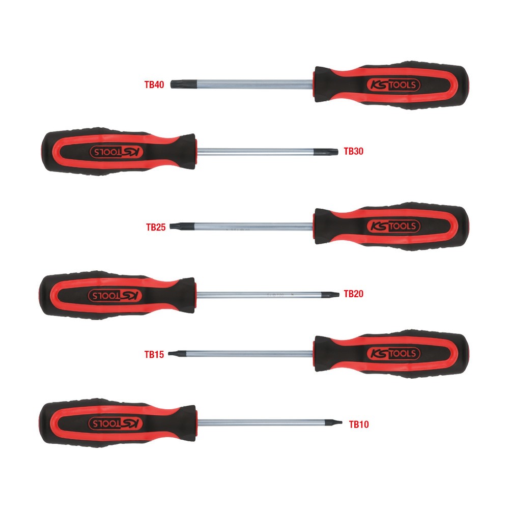 KS TOOLS ERGOTORQUEplus Schraubendreher-Satz, 6-tlg, Torx mit Bohrung