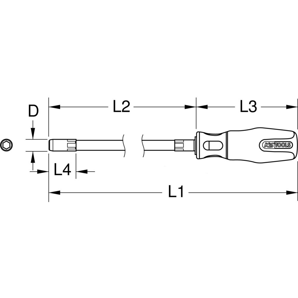 Produktabbildung: KS TOOLS ERGOTORQUEplus Stecknuss-Schraubendreher lang, 7mm