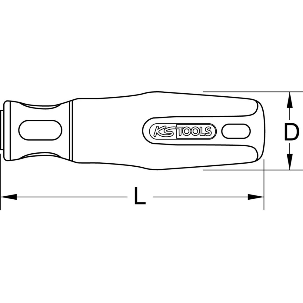 KS TOOLS Feilenheft, Rechteckaufnahme, 120mm