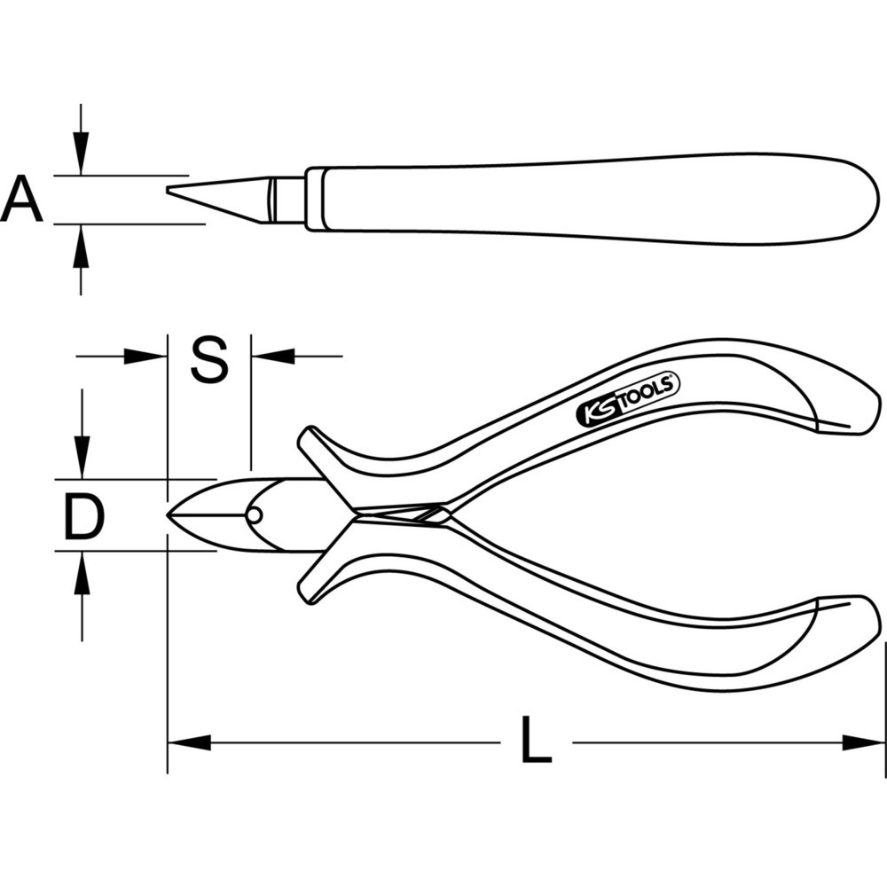 KS TOOLS Feinmechanik-Diagonal-Seitenschneider, 120mm