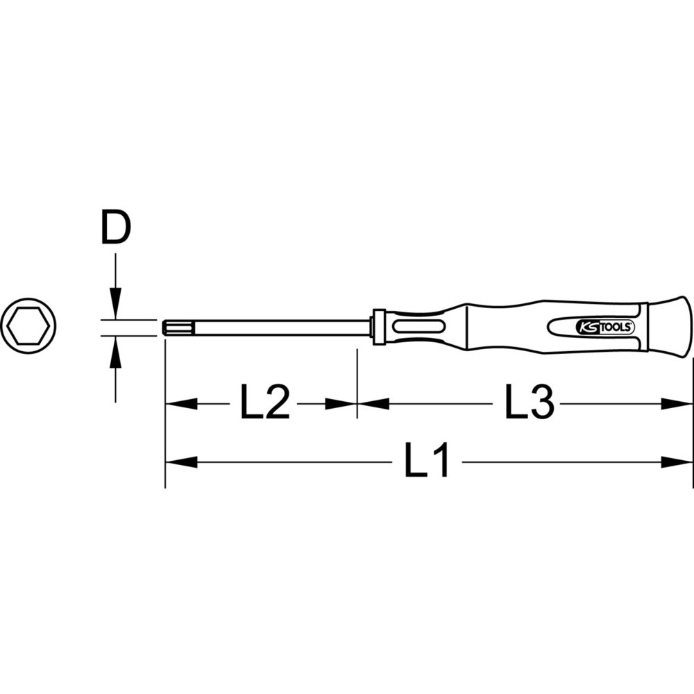 Produktabbildung: KS TOOLS Feinmechanik-Schraubendreher für Innensechskantschrauben - mit Kugelkopf, 3,0 mm