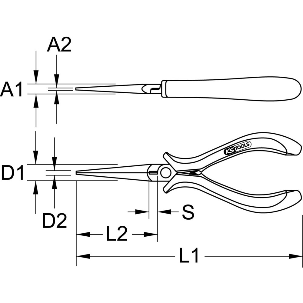 KS TOOLS Feinmechanik-Telefonzange, 160mm