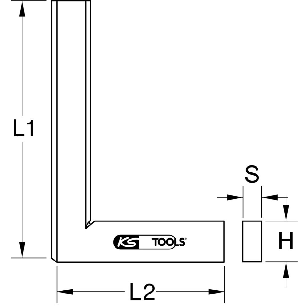 KS TOOLS Flachwinkel nach DIN 875/2, 200mm