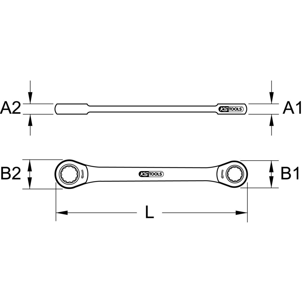 Produktabbildung: KS TOOLS GEARplus Doppel-Ratschenringschlüssel, 16x18mm