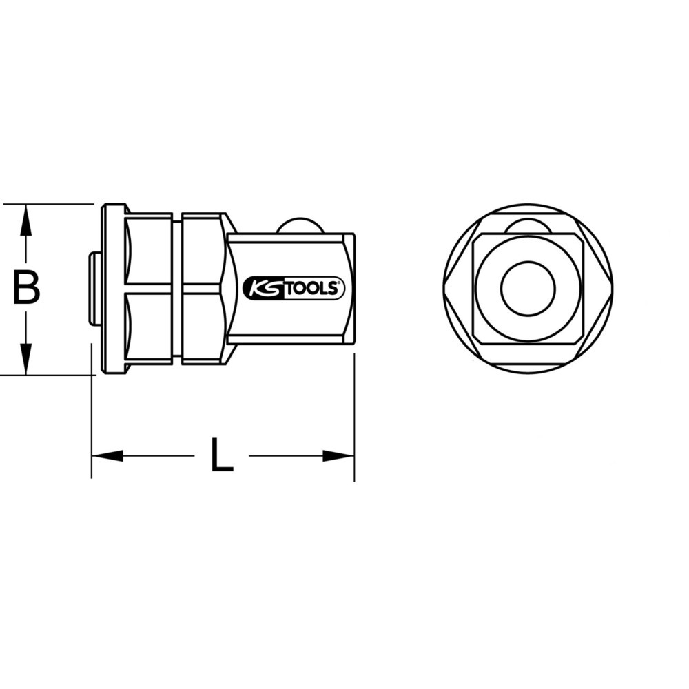 KS TOOLS GEARplus RINGSTOP-Stecknuss-Adapter, 1/2"x19mm