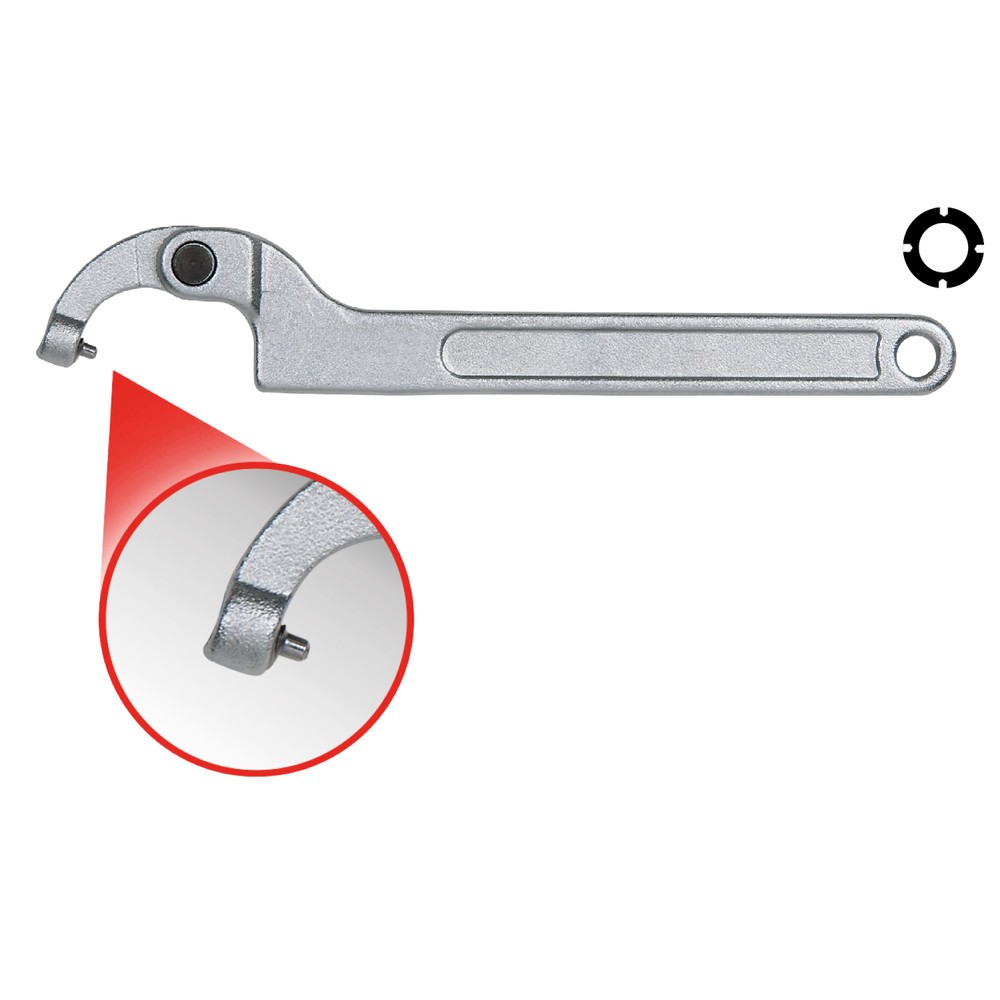 Produktabbildung Nr. 2: KS TOOLS Gelenk-Hakenschlüssel mit Zapfen, 15-35mm