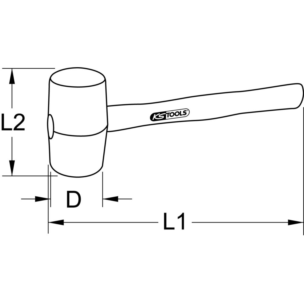 Produktabbildung: KS TOOLS Gummihammer weiss, 735g