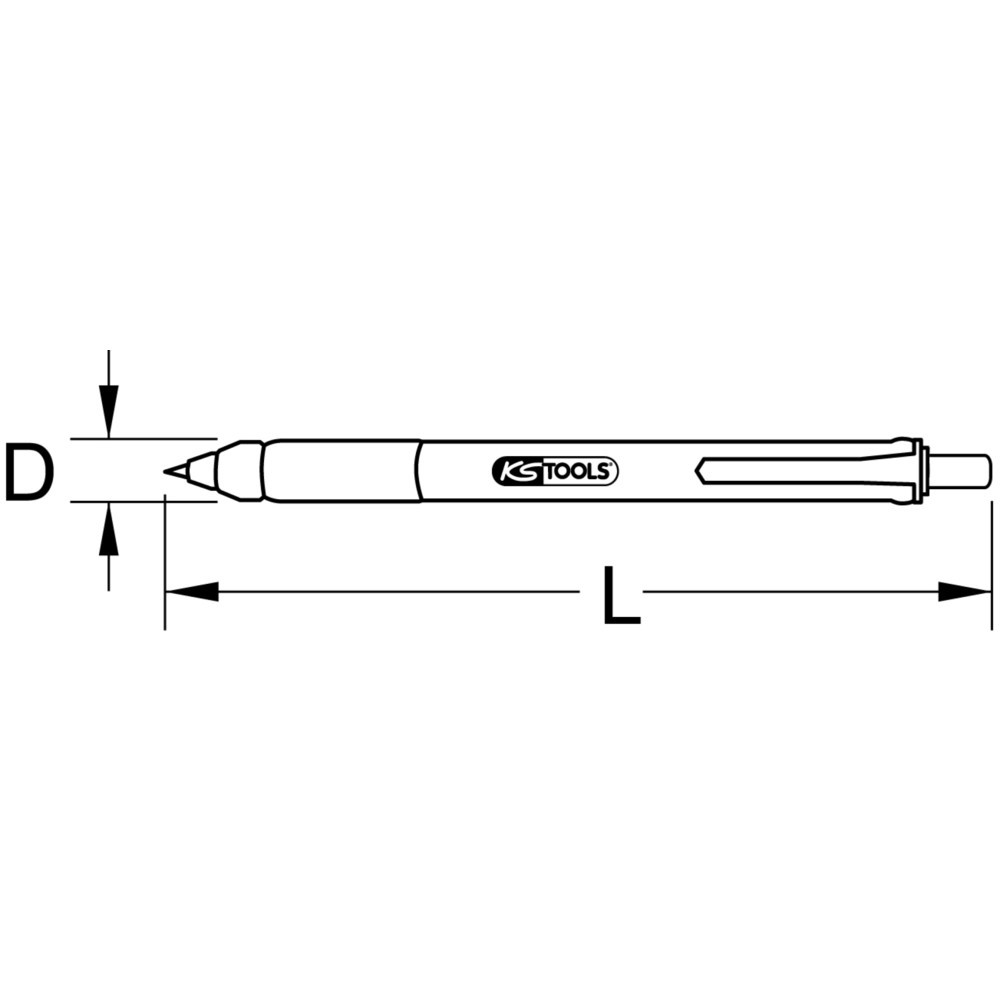 Produktabbildung Nr. 2: KS TOOLS Hartmetall-Anreißnadel in Kugelschreiberform, 160mm