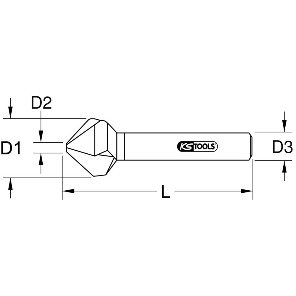 Produktabbildung: KS TOOLS HSS Co 5 Kegel- und Entgratsenker 90°, 10,4mm