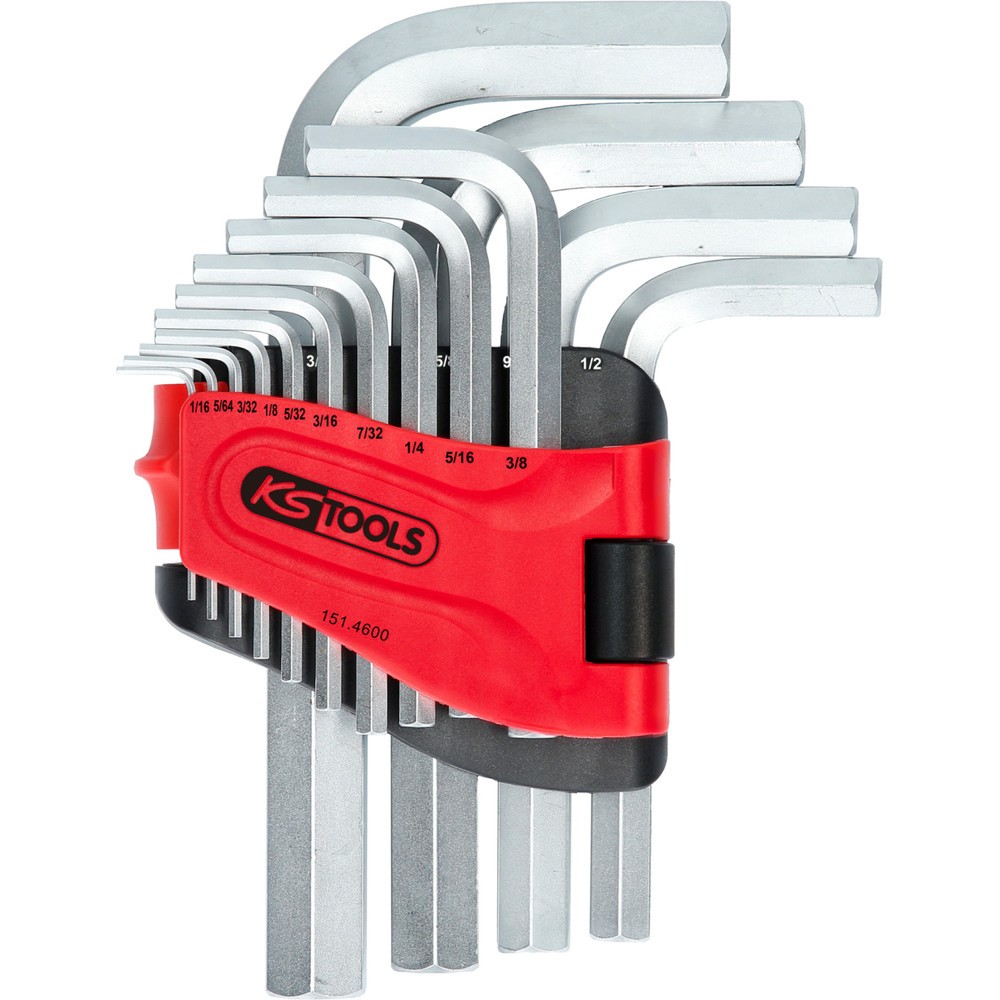 KS TOOLS Innensechskant-Winkelstiftschlüssel-Satz, im Klapphalter,14-tlg1/16"-3/4"