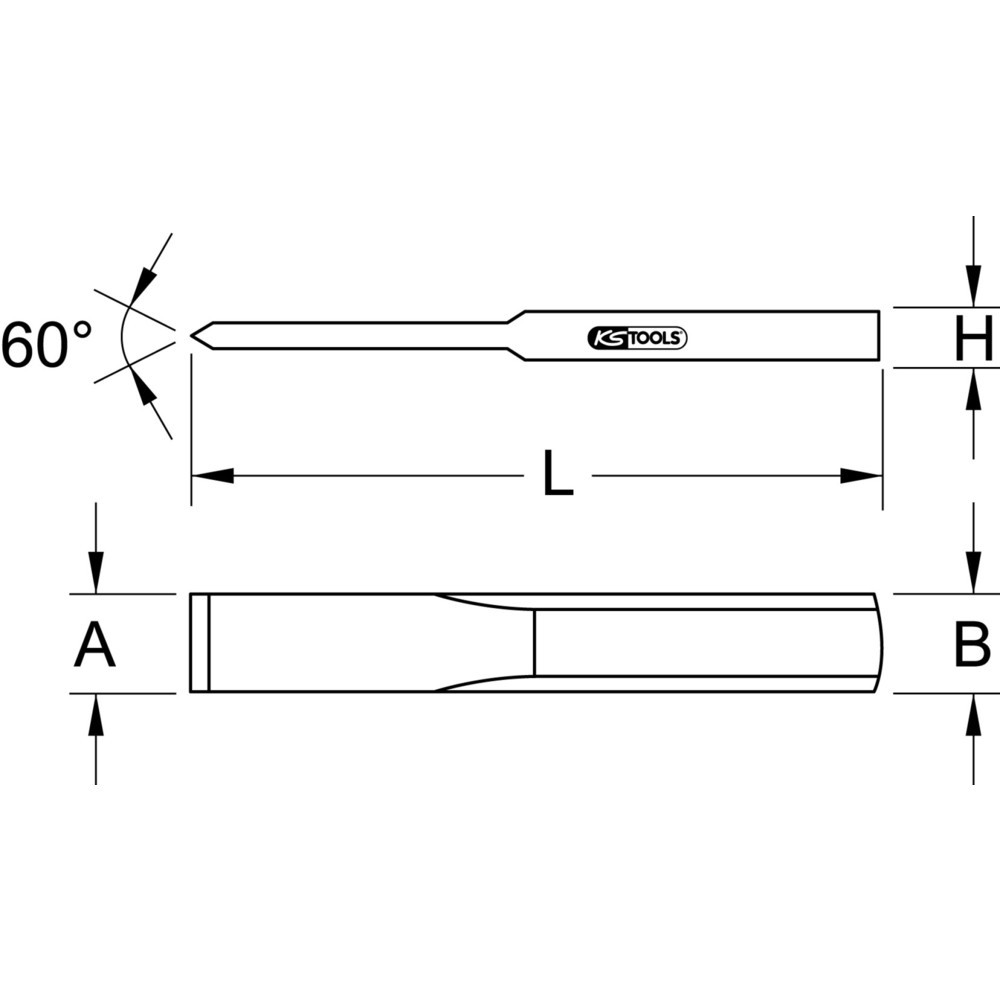 Produktabbildung: KS TOOLS Karosserie-Schlitzmeißel, extra dünn, 240mm