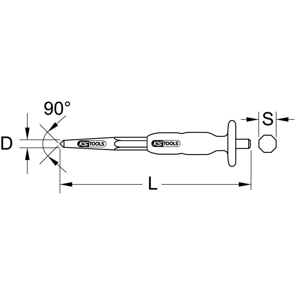 Produktabbildung: KS TOOLS Körner, 10 mm, 8-kant