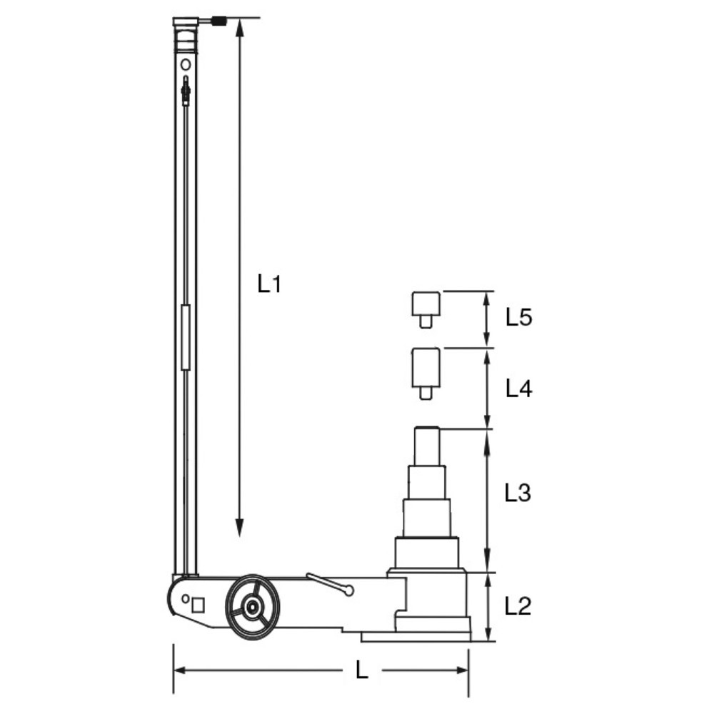 KS TOOLS Lufthydraulischer Wagenheber 40 t / 20 t, 480 mm