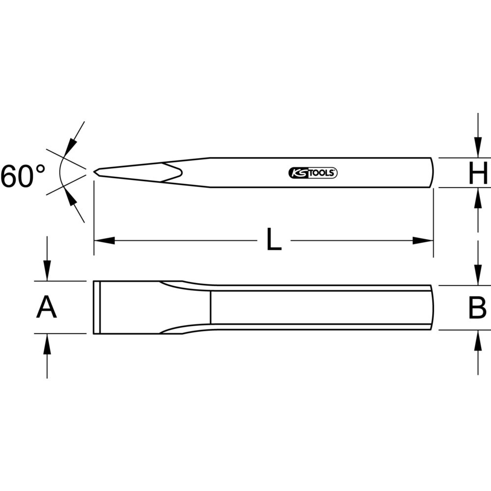 Produktabbildung: KS TOOLS Maurermeißel, flach oval, 27x250mm