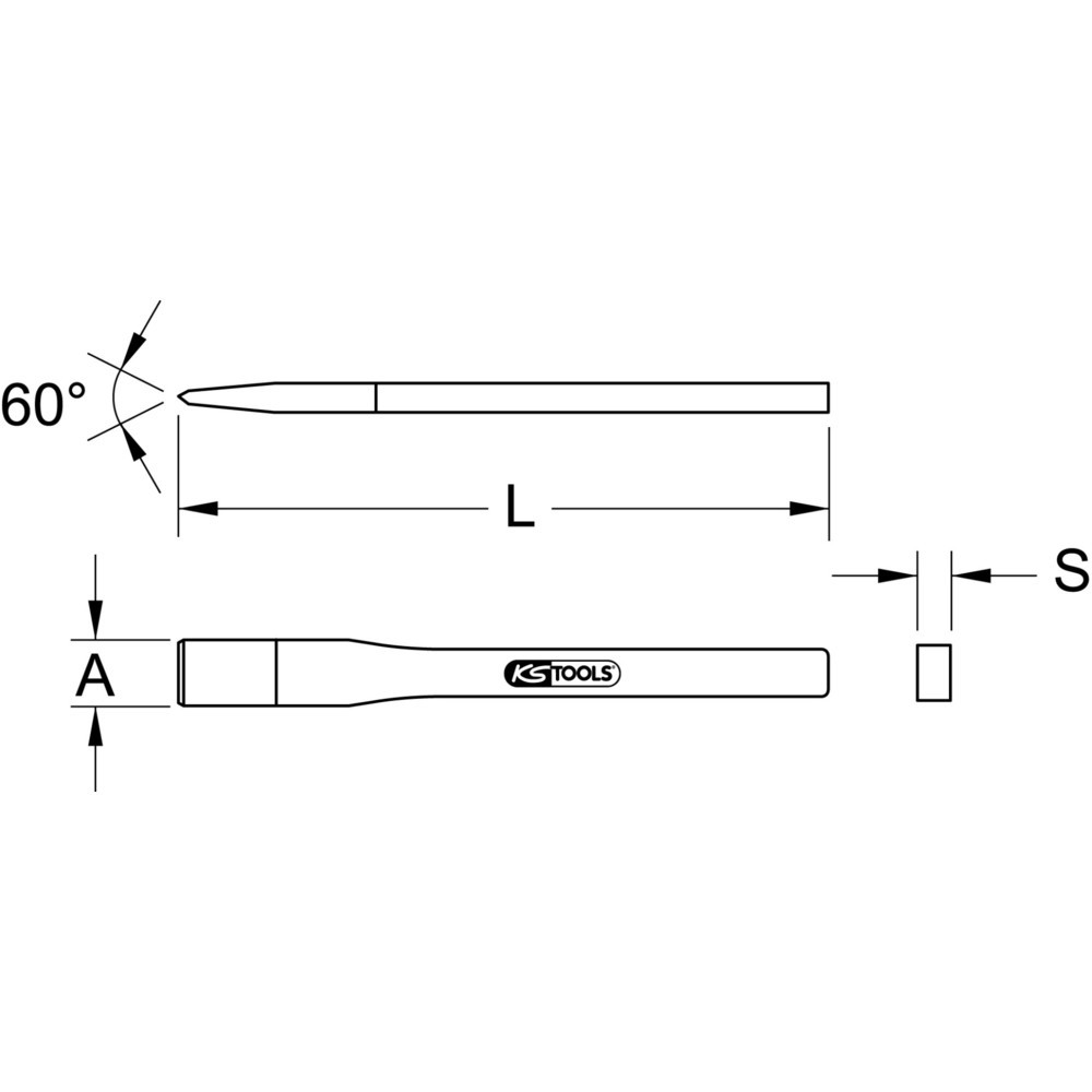 Produktabbildung Nr. 1: KS TOOLS Maurermeißel, 8-kant, 30x400mm