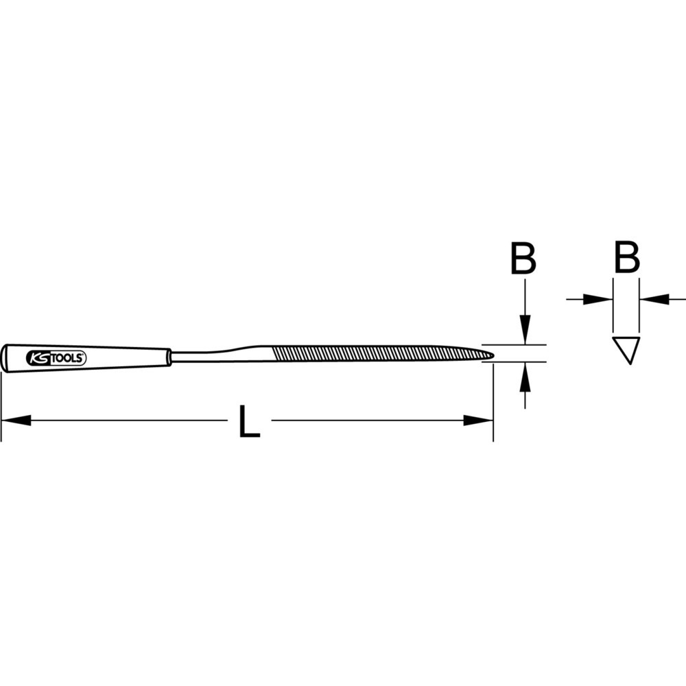 KS TOOLS Messer-Nadelfeile, 5mm