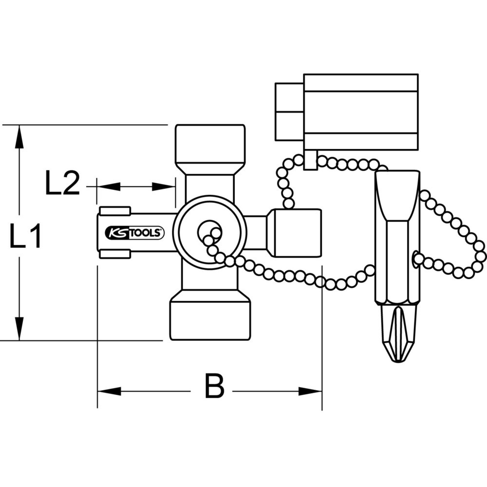 KS TOOLS Mini-Schaltschrankschlüssel, 42mm
