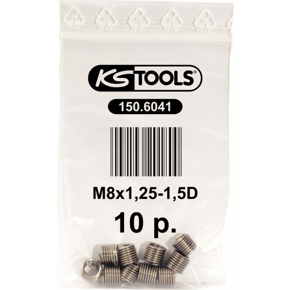 KS TOOLS Gewindeeinsatz M8x1,25, 10,8mm, 10er Pack