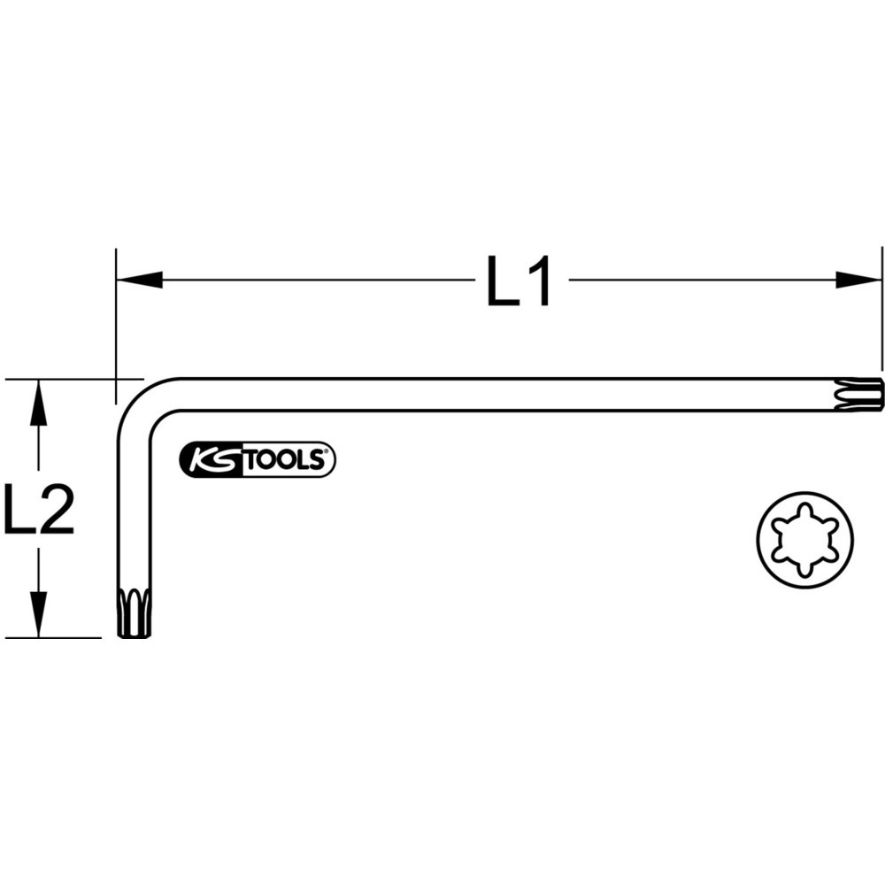 KS TOOLS RIBE-Winkelstiftschlüssel, XL, M5