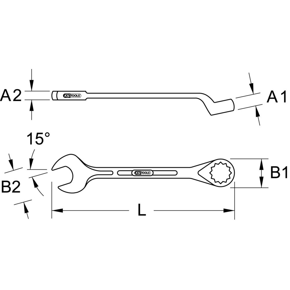 Produktabbildung Nr. 1: KS TOOLS Ringmaulschlüssel, gekröpft, 15mm