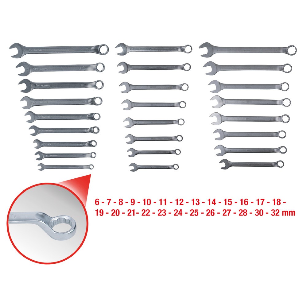 Produktabbildung Nr. 2: KS TOOLS Ringmaulschlüssel-Satz, 25-tlg gekröpft, 6-32mm