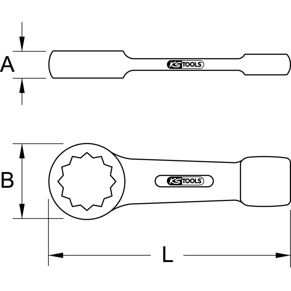 KS TOOLS Schlag-Ringschlüssel, tief, 32mm