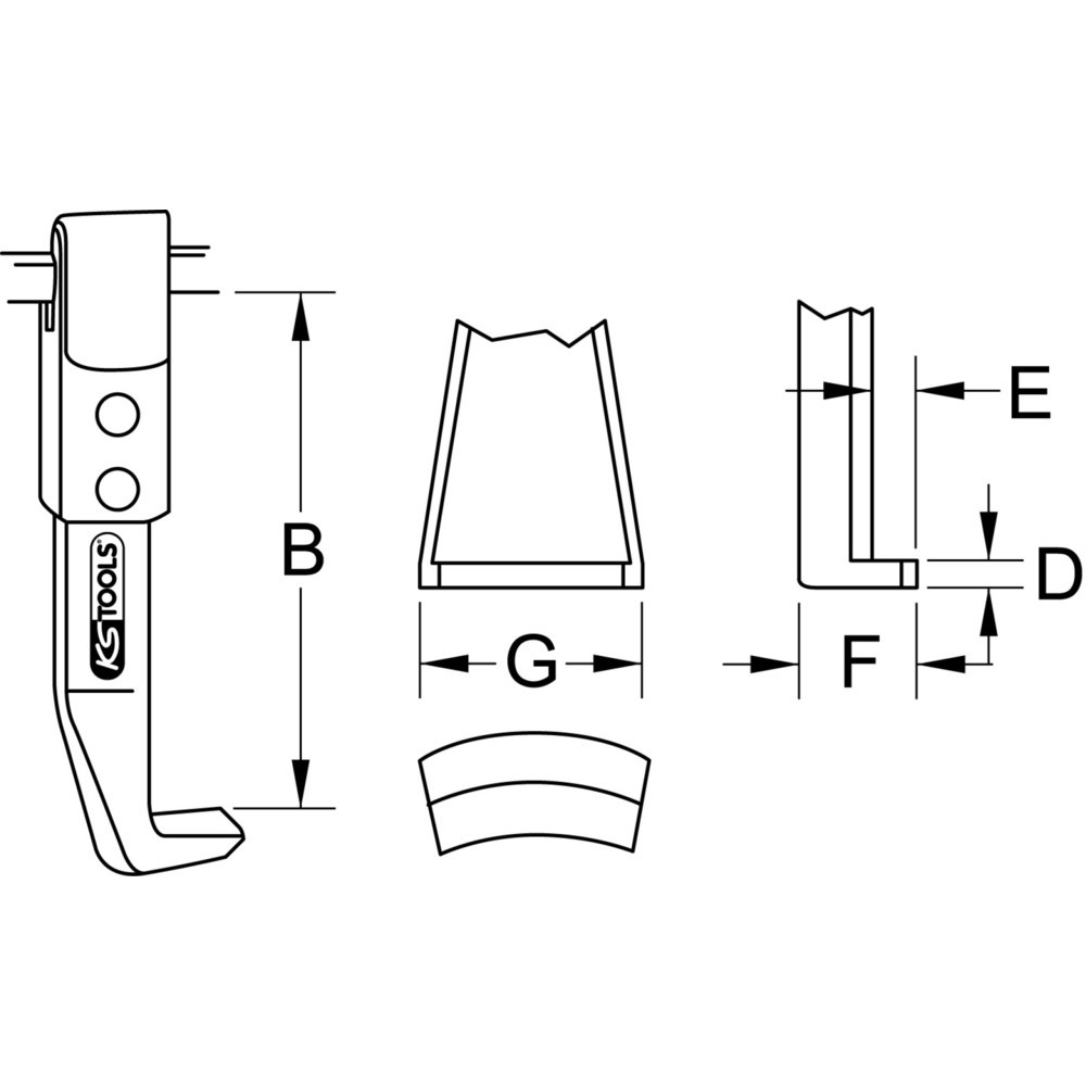 KS TOOLS Schnellspann-Abzieherhaken, lange Ausführung, 425mm, D=5mm