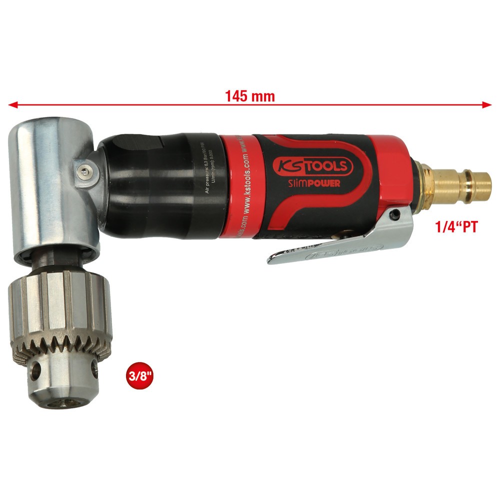 KS TOOLS 3/8"SlimPOWER Mini-Druckluft-Winkelbohrmaschine