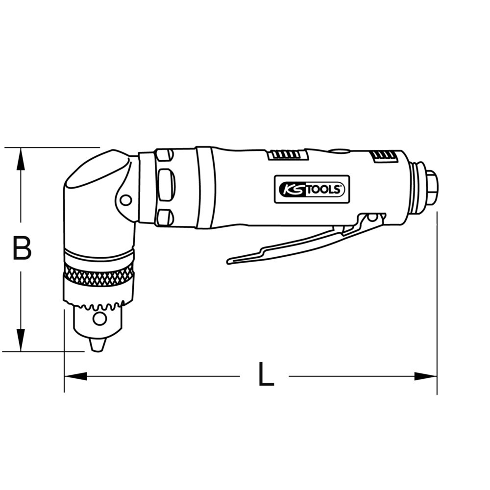 Produktabbildung Nr. 10: KS TOOLS 10 mm Druckluft-Winkelbohrmaschine