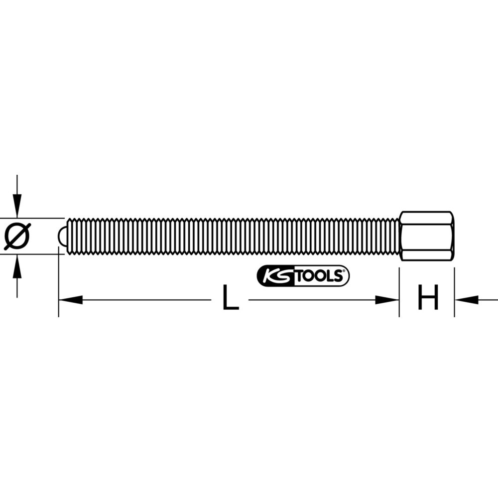 KS TOOLS Spindel, 17mm, M14x1,5x200mm