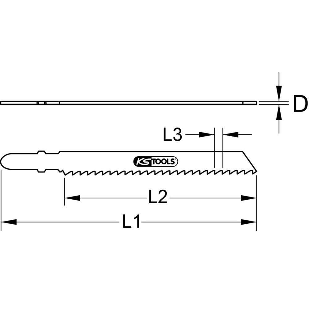 Produktabbildung: KS TOOLS Stichsägeblatt, CV, 100mm, 4mm, T101DP, 5er Pack