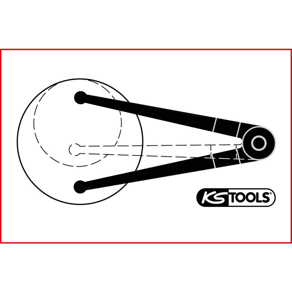 KS TOOLS Stirnlochschlüssel Ø 14 - 100 mm mit Zapfendurchmesser 5,0 mm