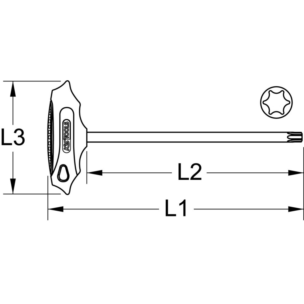 KS TOOLS T-Griff-Torx-Stiftschlüssel, T8