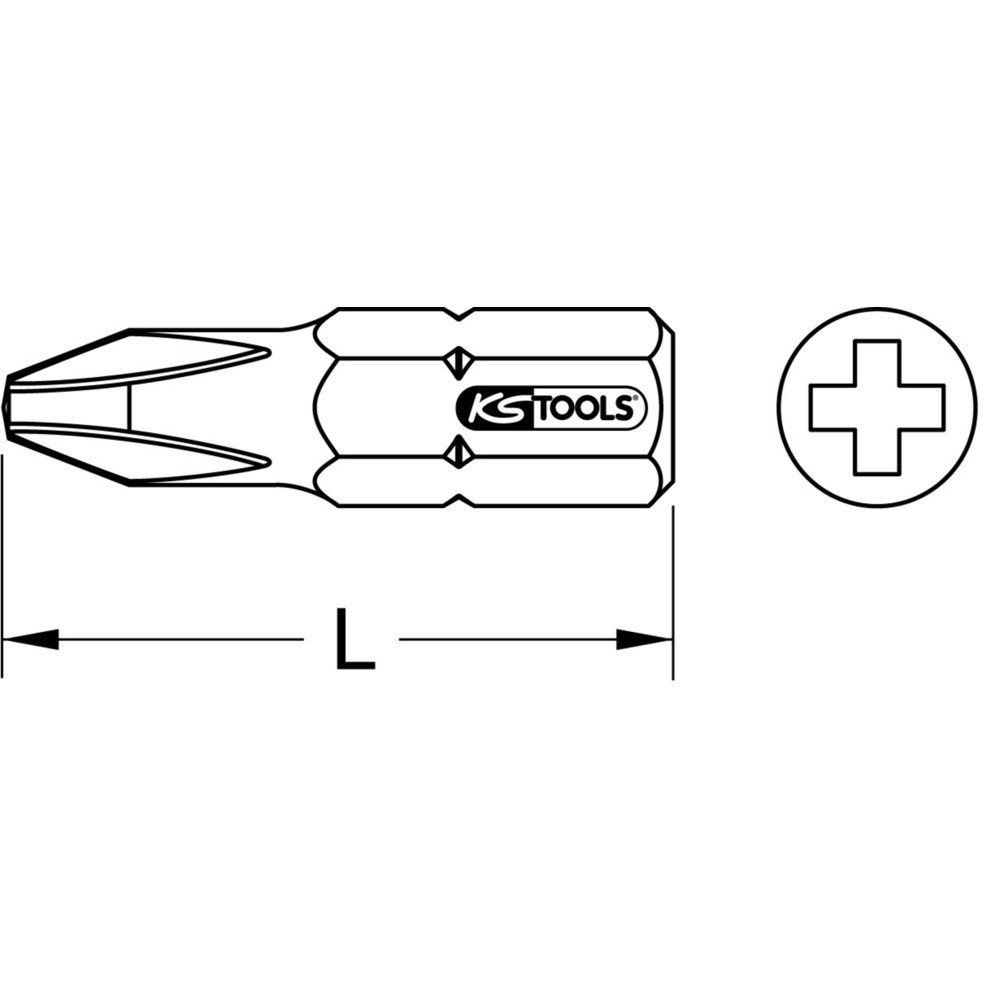 KS TOOLS 1/4" TORSIONpower Bit, 25mm, PH2