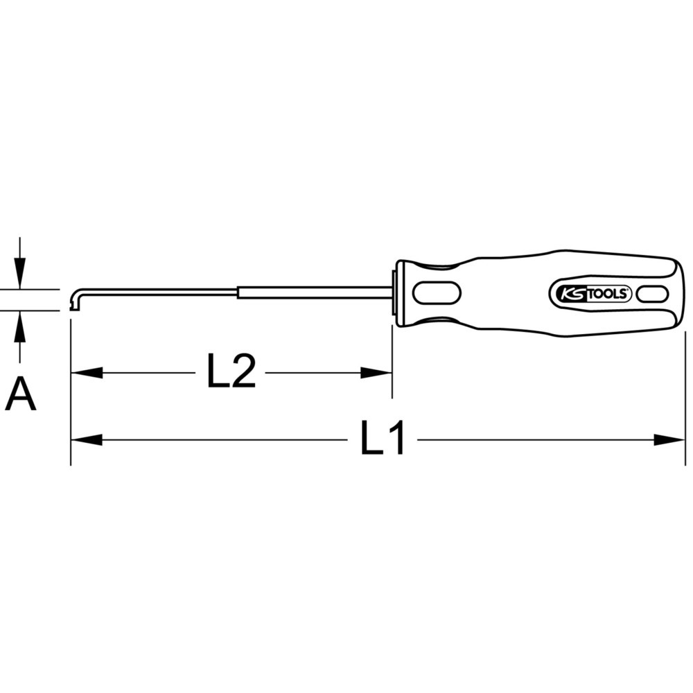 Produktabbildung: KS TOOLS Türgriff-Lösewerkzeug, Golf 6 + Tiguan, 260 mm