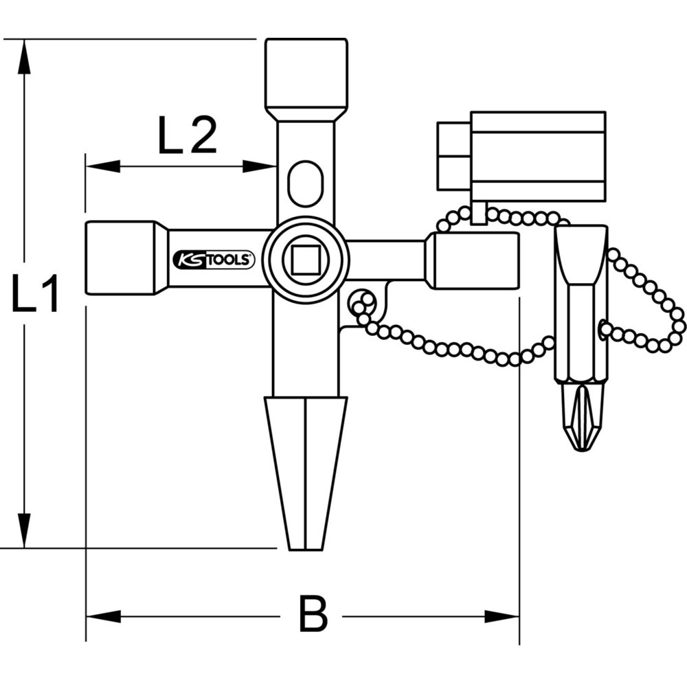 Produktabbildung: KS TOOLS Universal-Schaltschrankschlüssel, 61mm