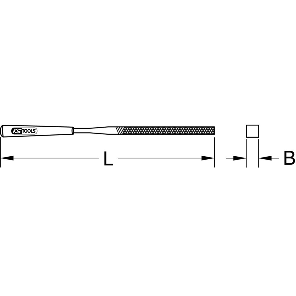 KS TOOLS Vierkant-Nadelfeile, 2mm