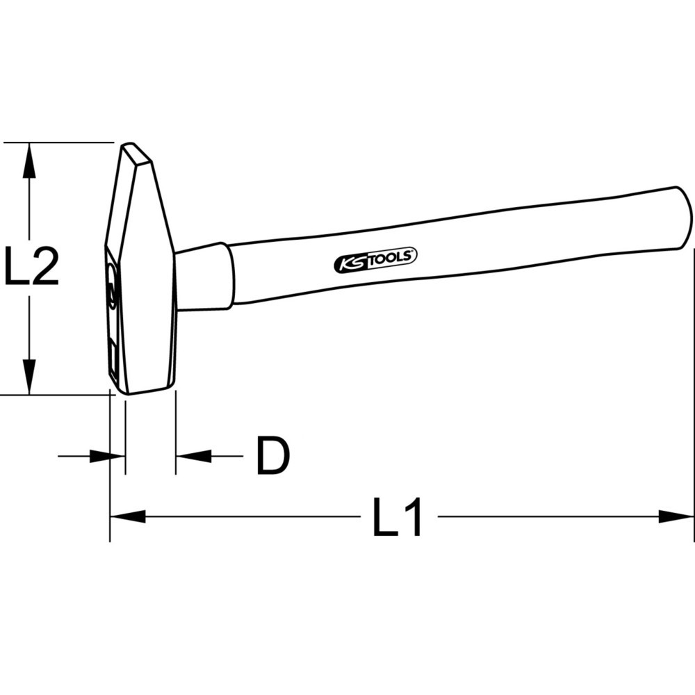 Produktabbildung Nr. 1: KS TOOLS Vorschlaghammer mit Hickorystiel, 5000g