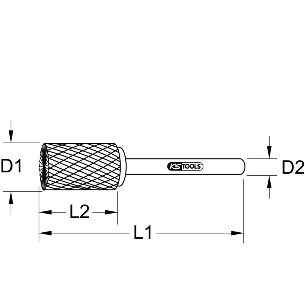 KS TOOLS Frässtift Zylinderform mit Stirnverzahnung