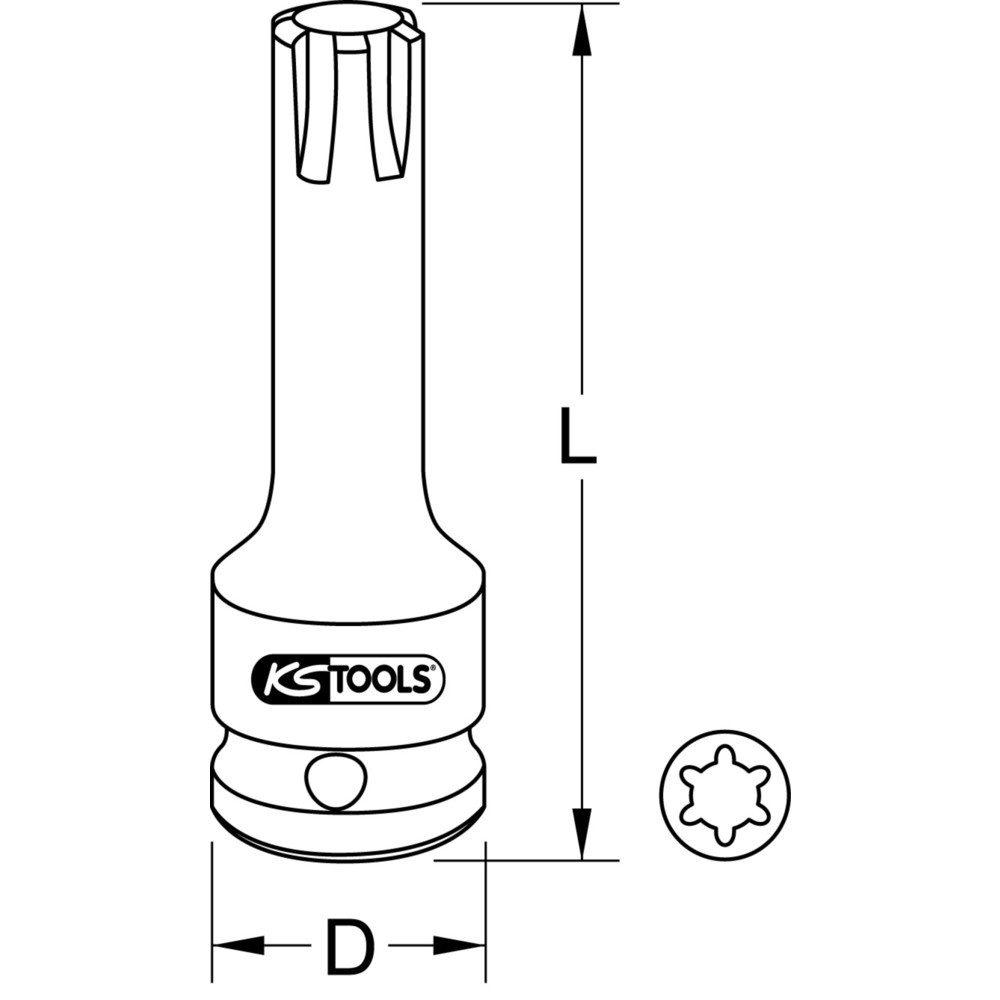 Produktabbildung Nr. 4: KS TOOLS 1/2" Kraft-Bit-Stecknuss für RIBE-Schrauben, XL, M9/M10