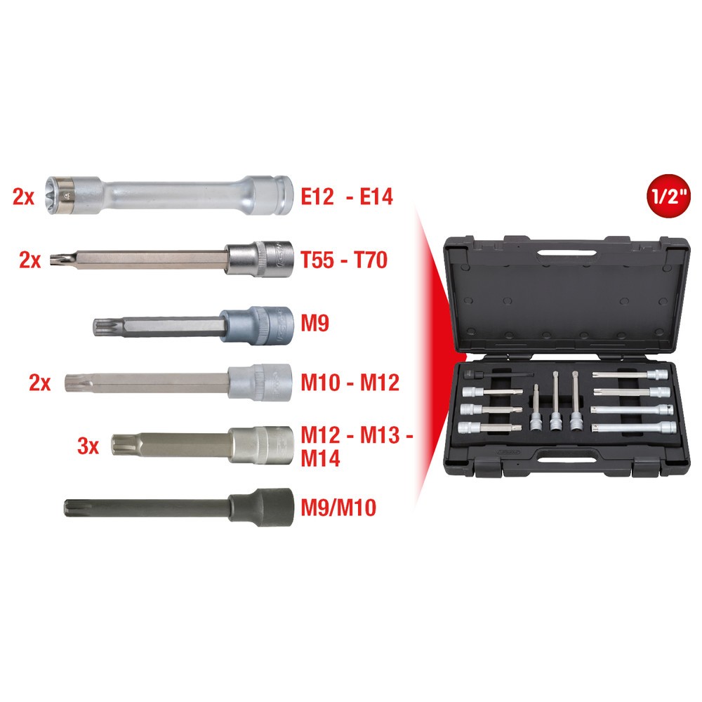 Produktabbildung Nr. 4: KS TOOLS 1/2" Zylinderkopf-Schrauben-Steckschlüssel-Satz, 11-tlg