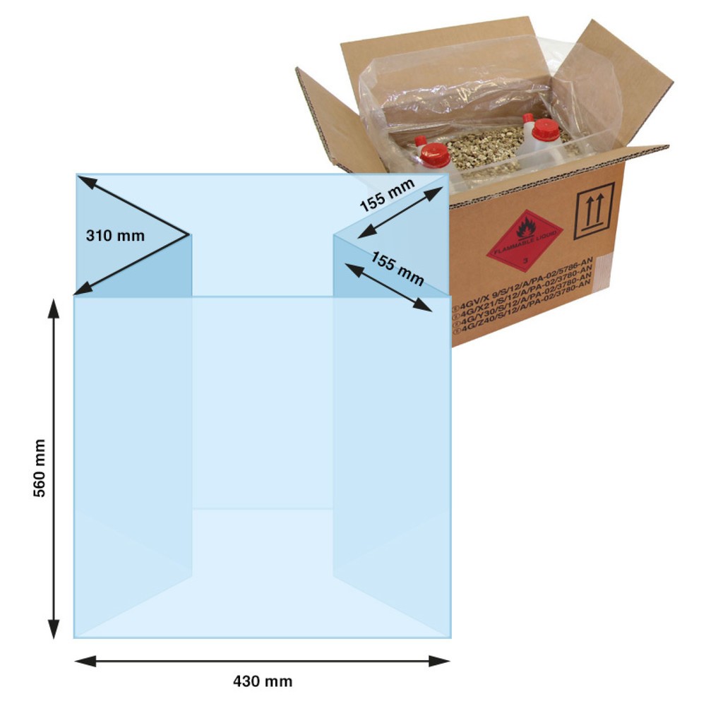 LDPE-Seitenfaltensack,430+310x560mm (B + Seitenfalte x L ) - 150 μ, transparent