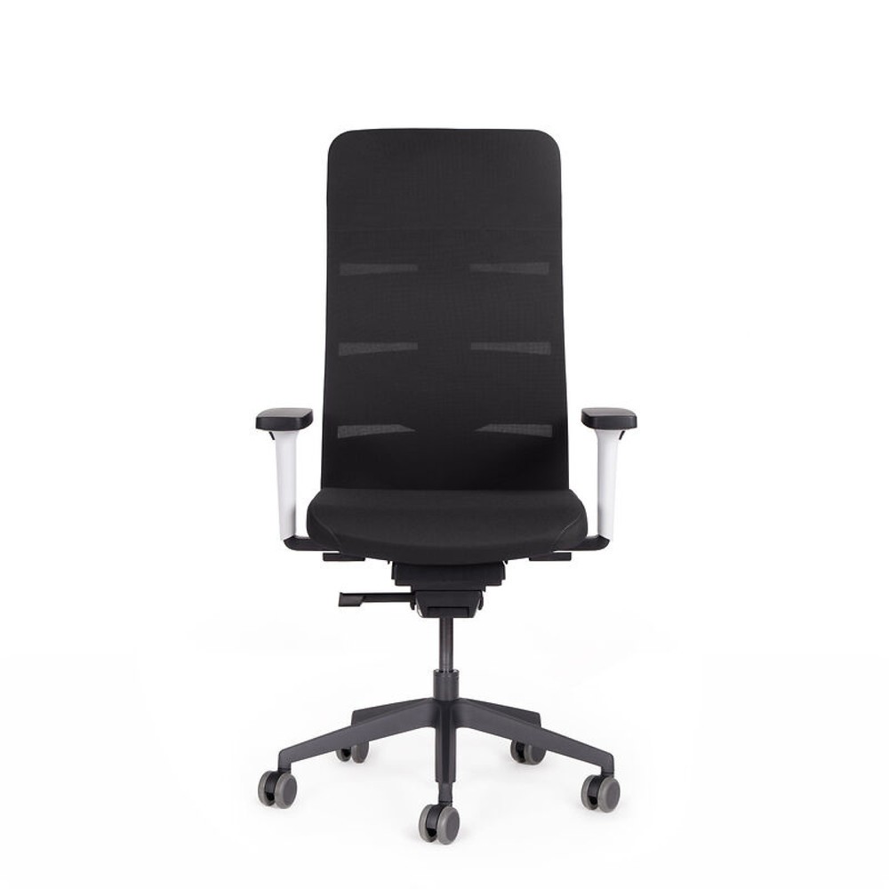 Produktabbildung: lento agilis matrix MT13 Bürostuhl, 100% Polyester, schwarzer Sitz, schwarz-weiße Rückenlehne, Kunststoff-Fußkreuz