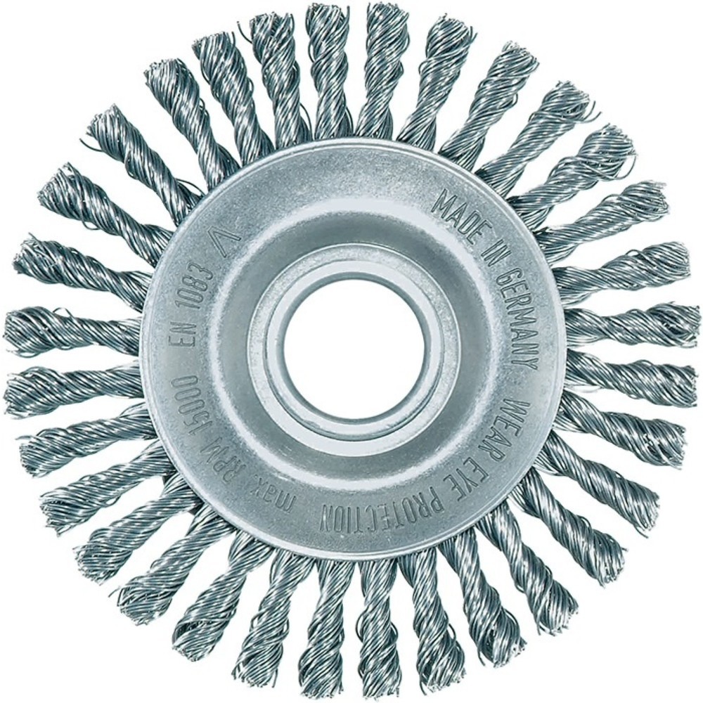 LESSMANN Rundbürste, Durchmesser 115 mm Bohrung Drahtstärke 0,5 mm, Stahl 6 mm